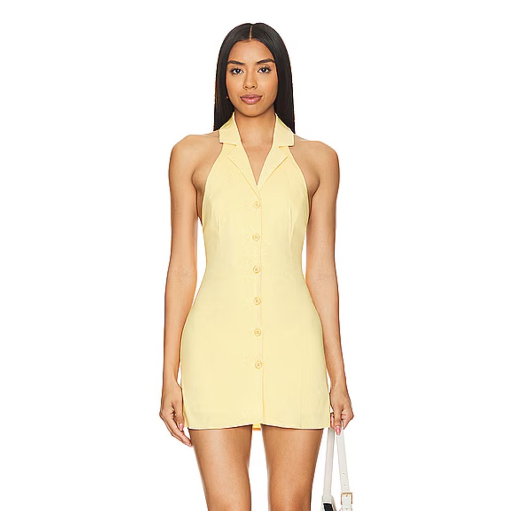 SNDYS Yellow Sleeveless Button-Up Dress